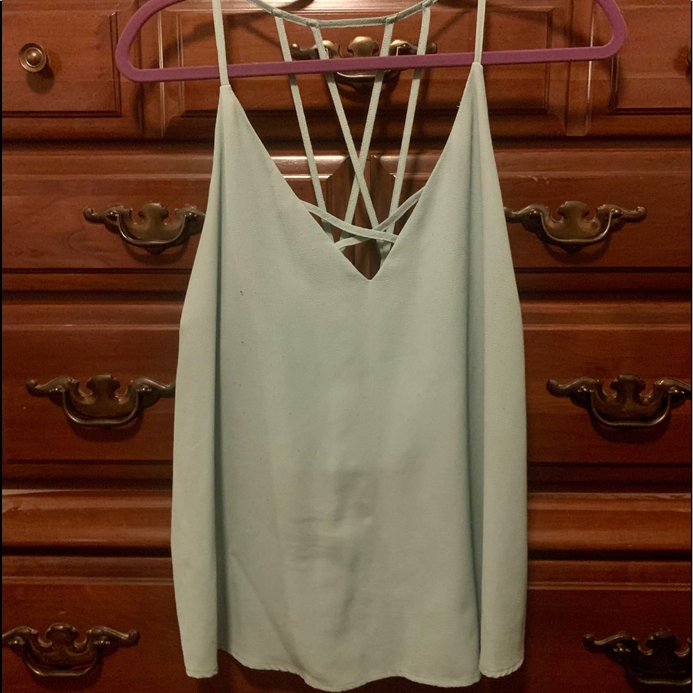 Mint green spaghetti strap top t
